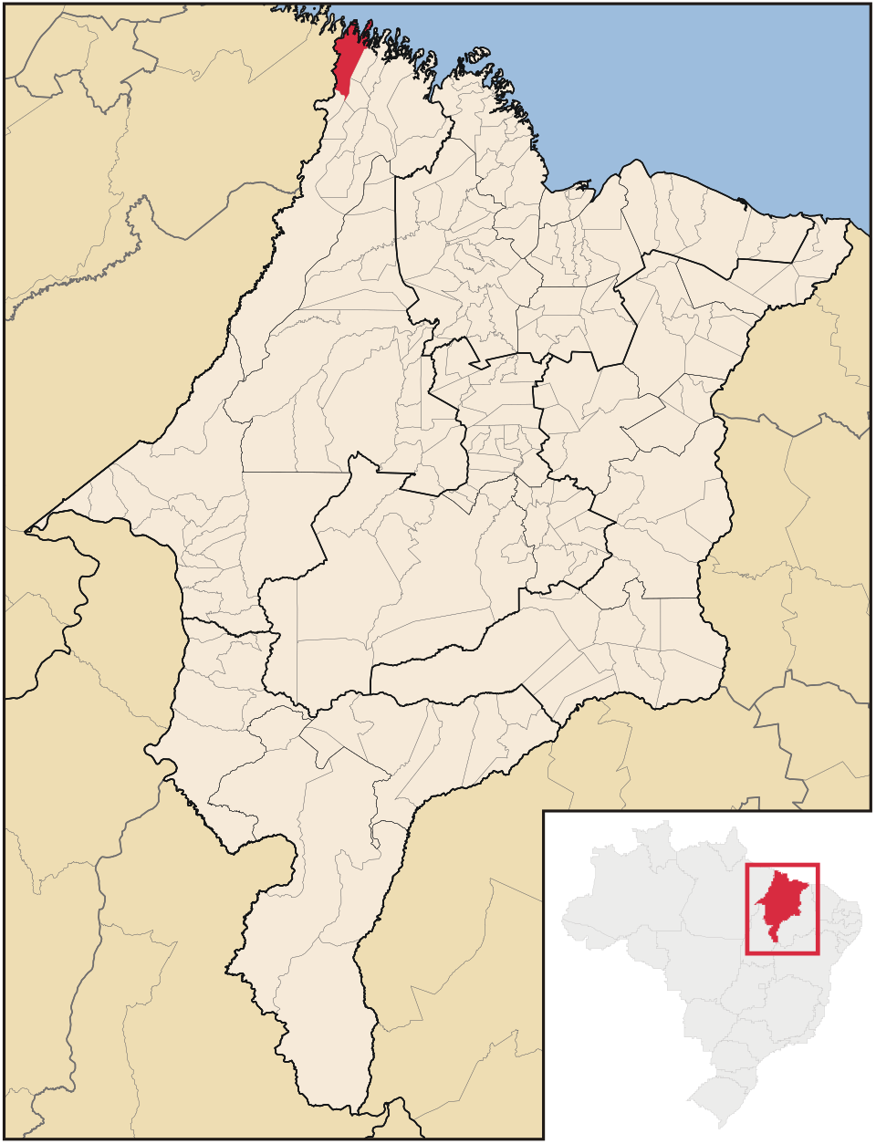 Mapa de localização de Carutapera em MA