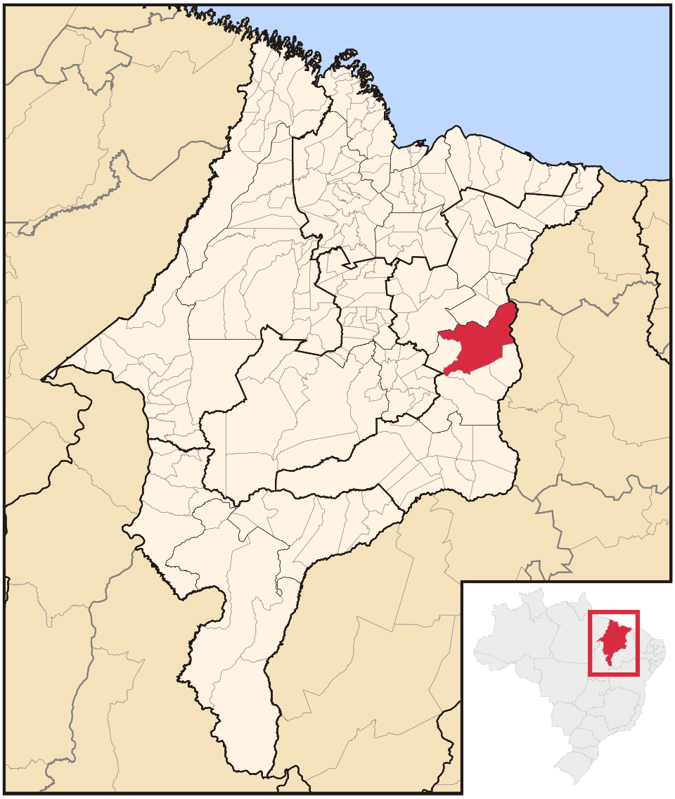 Mapa de localização de Caxias em MA