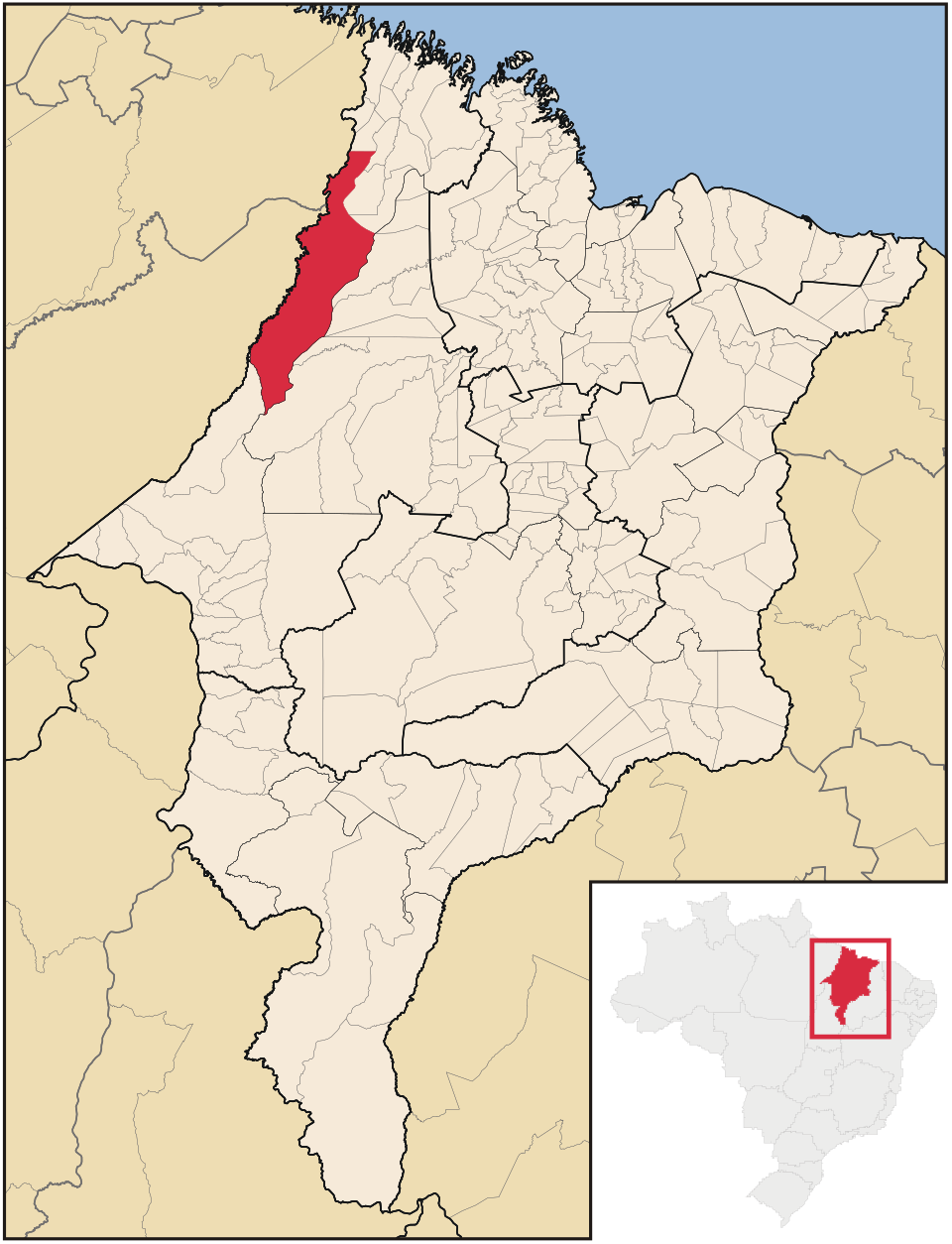 Mapa de localização de Centro Novo do Maranhão em MA