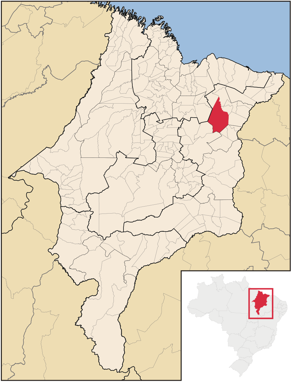 Mapa de localização de Chapadinha em MA