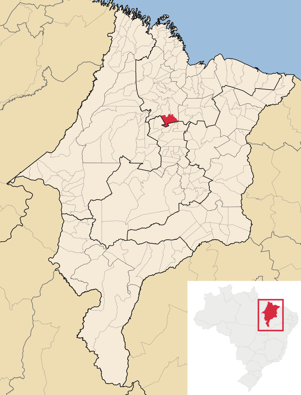 Mapa de localização de Conceição do Lago-Açu em MA