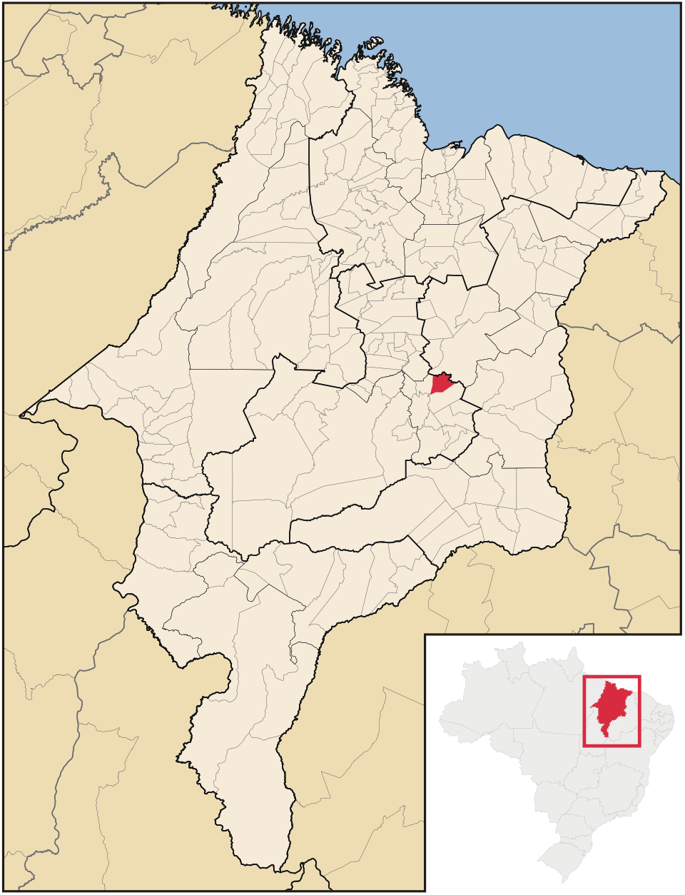 Mapa de localização de Governador Archer em MA
