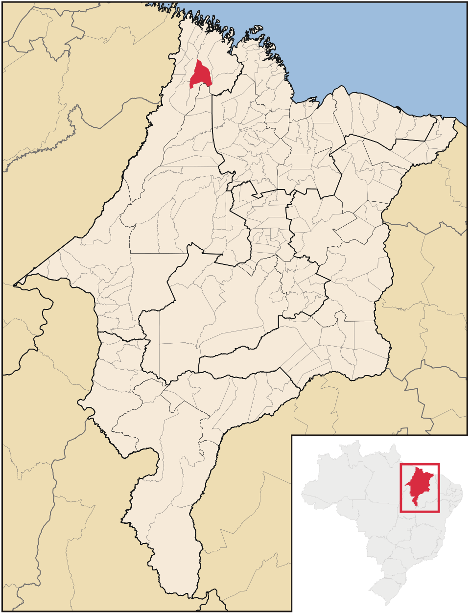 Mapa de localização de Governador Nunes Freire em MA