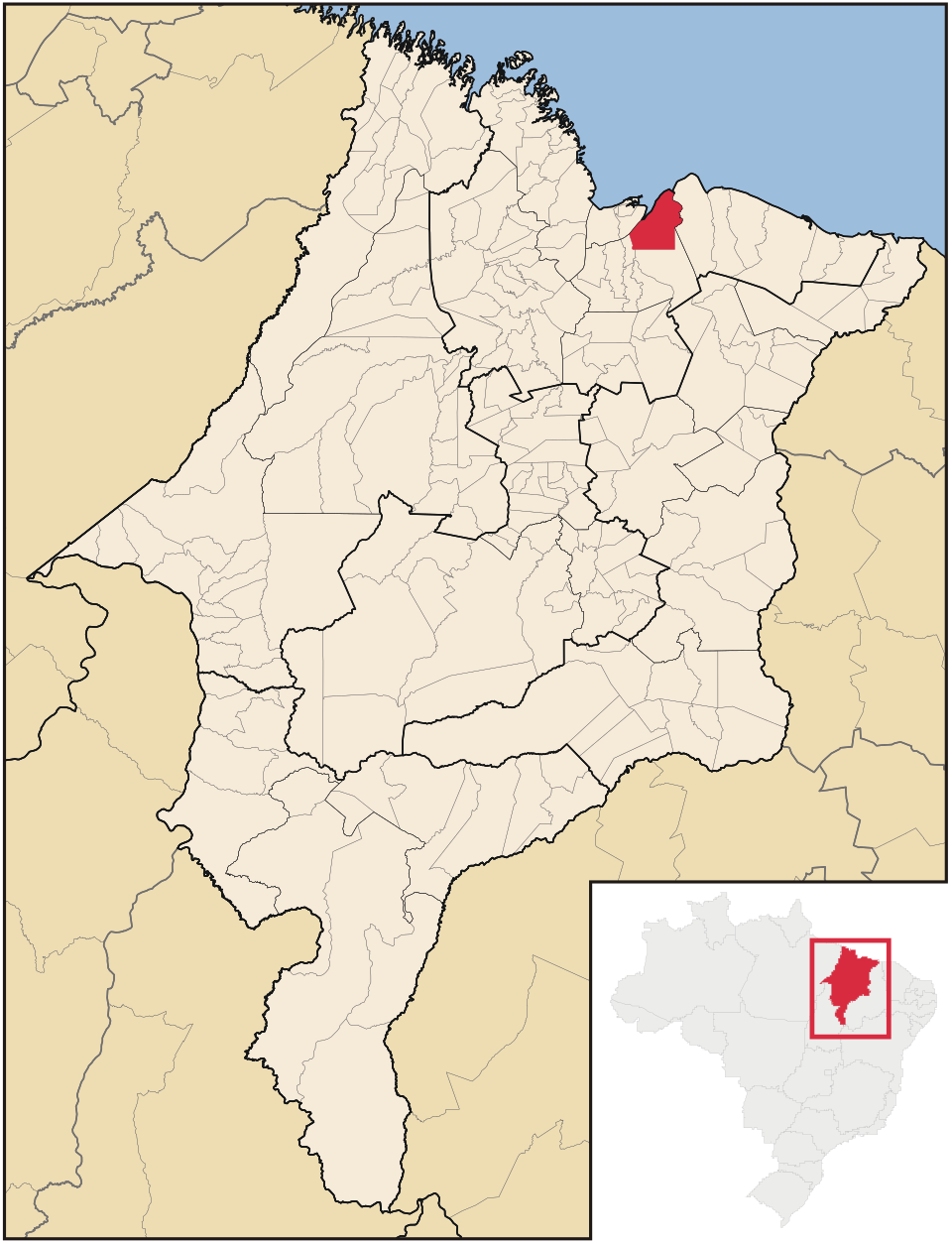 Mapa de localização de Icatu em MA