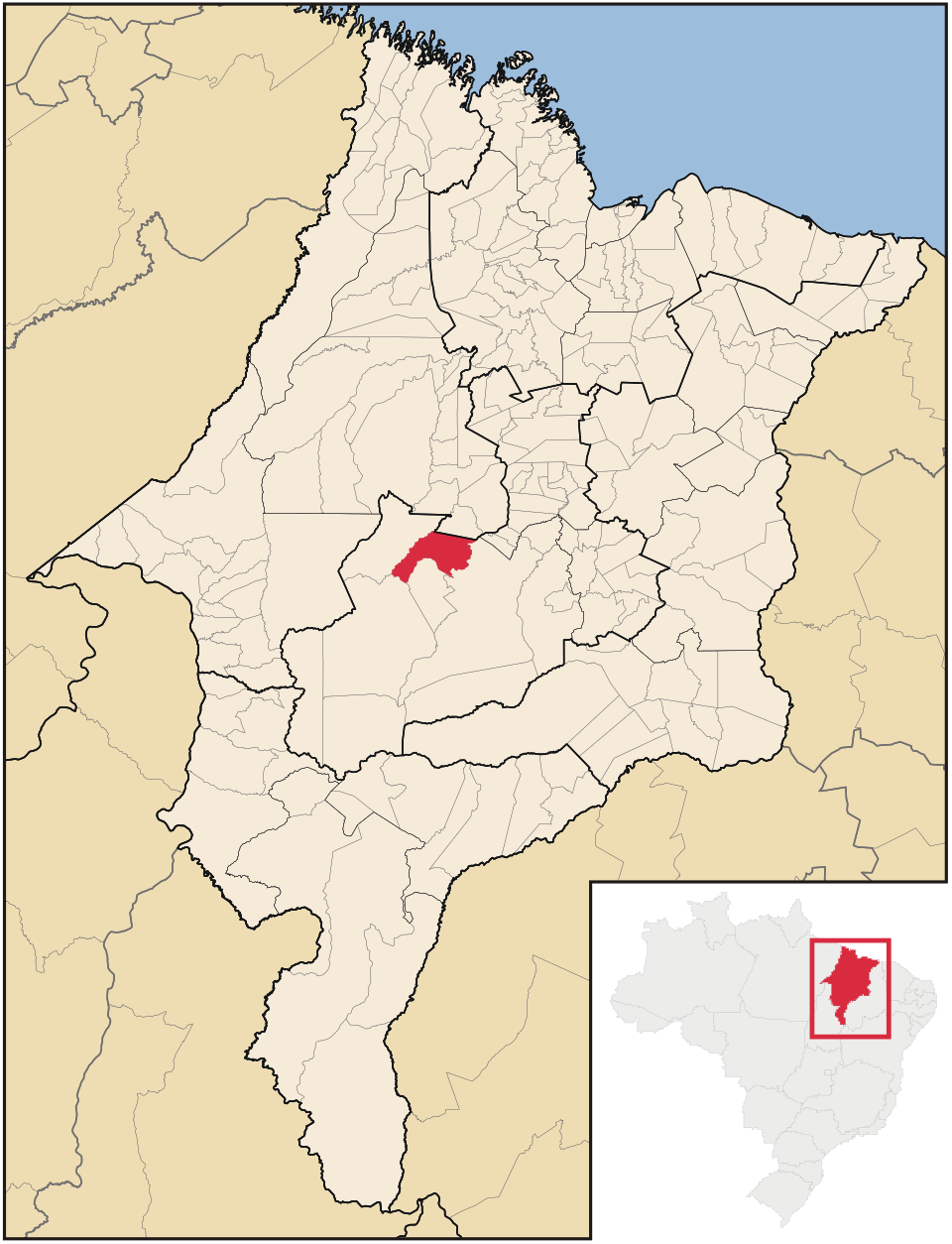 Mapa de localização de Itaipava do Grajaú em MA