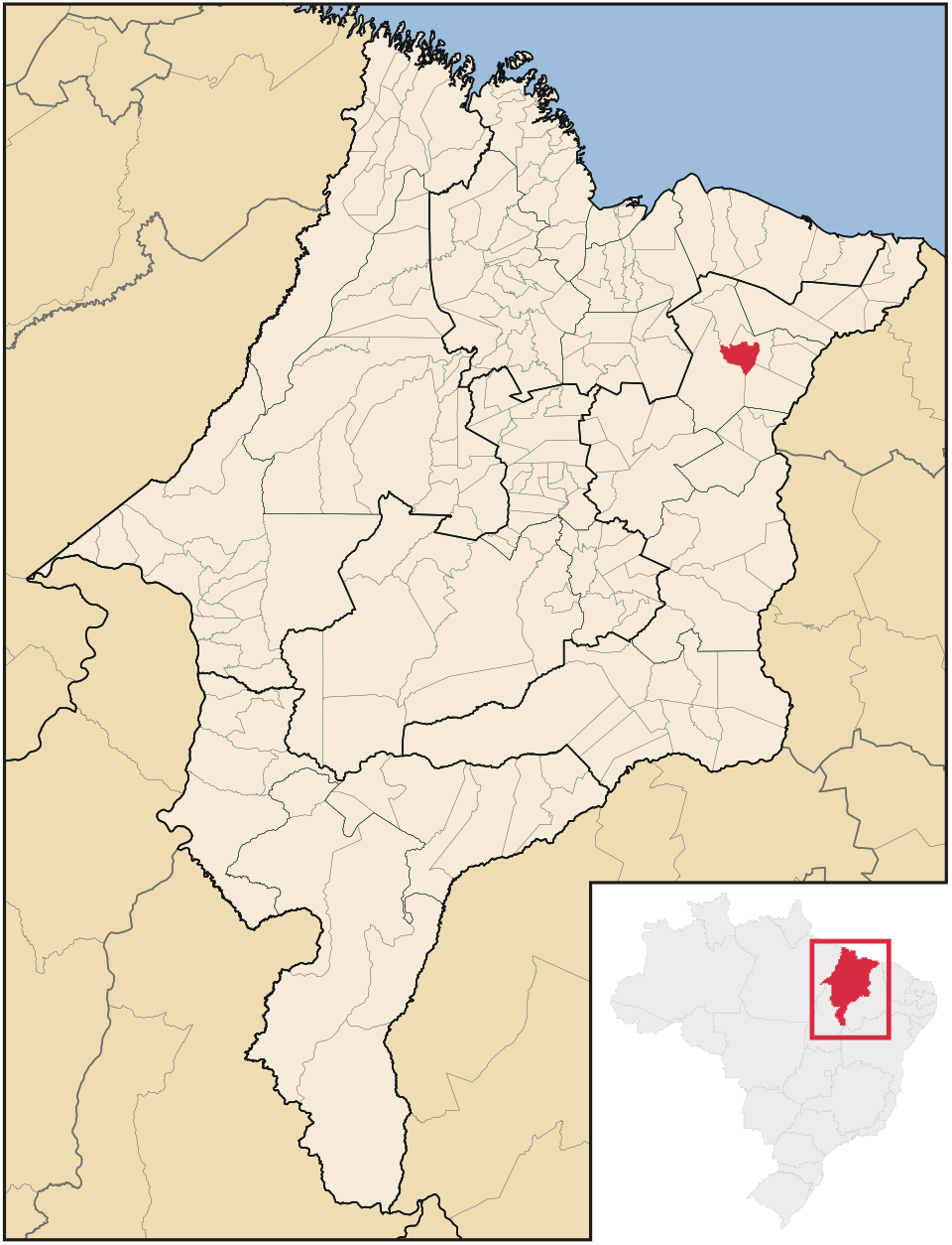 Mapa de localização de Mata Roma em MA