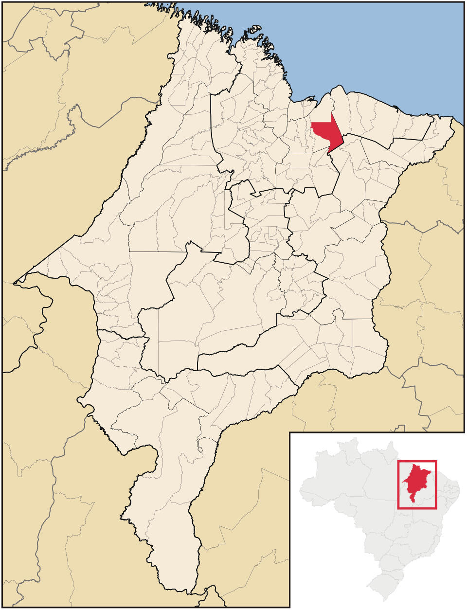 Mapa de localização de Morros em MA