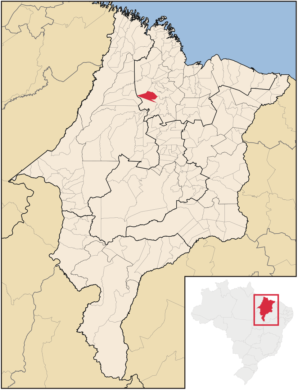 Mapa de localização de Penalva em MA