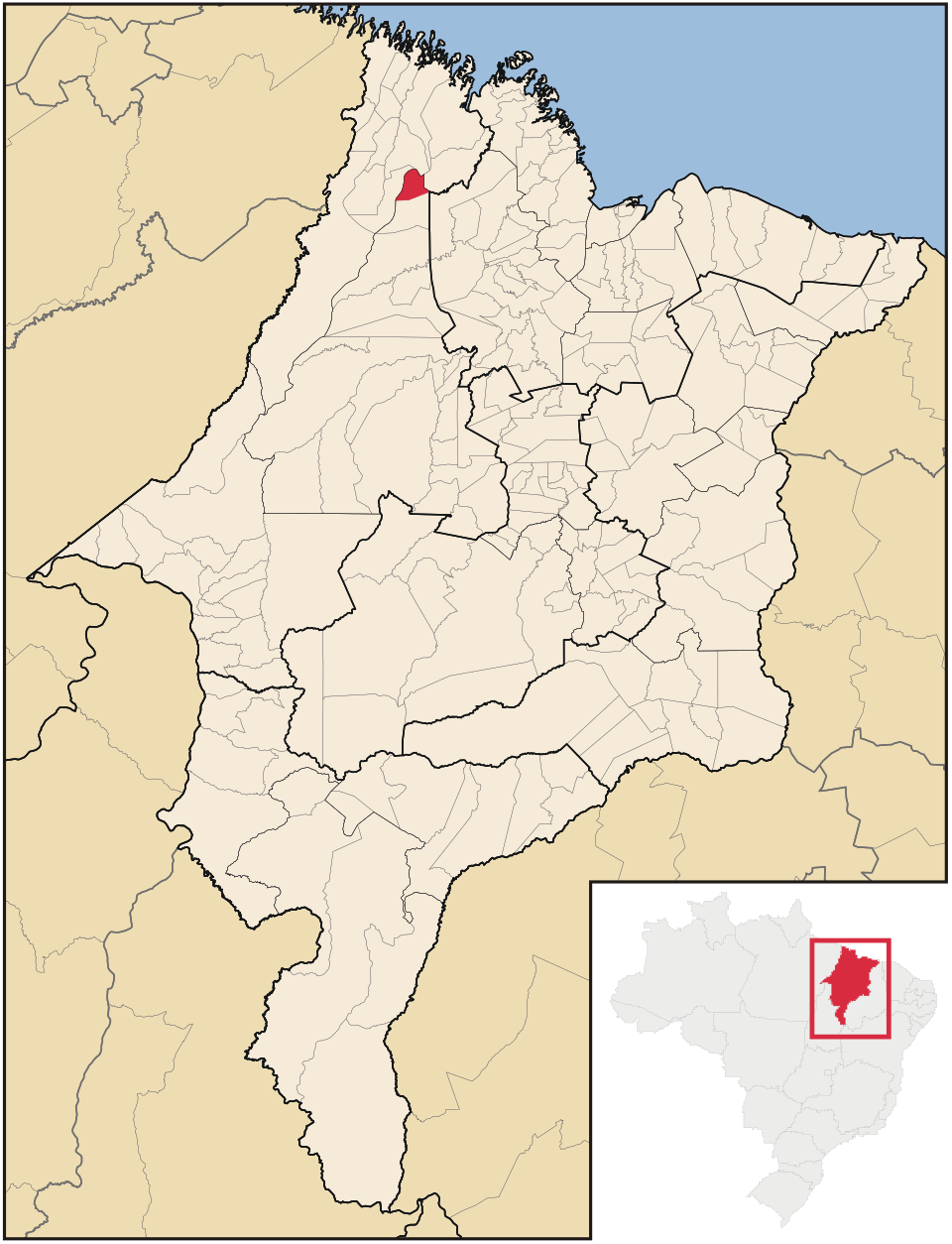 Mapa de localização de Presidente Médici em MA