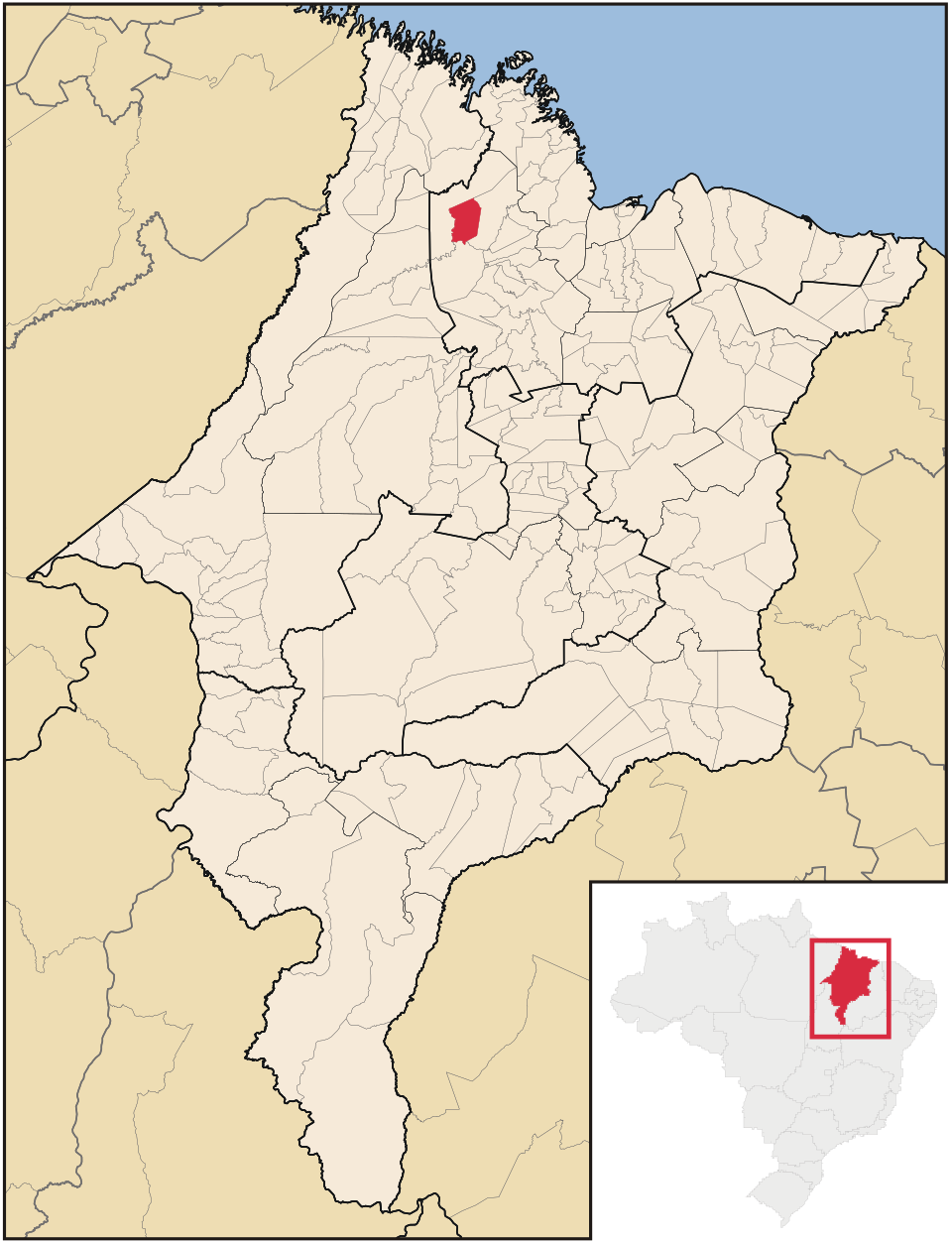 Mapa de localização de Presidente Sarney em MA