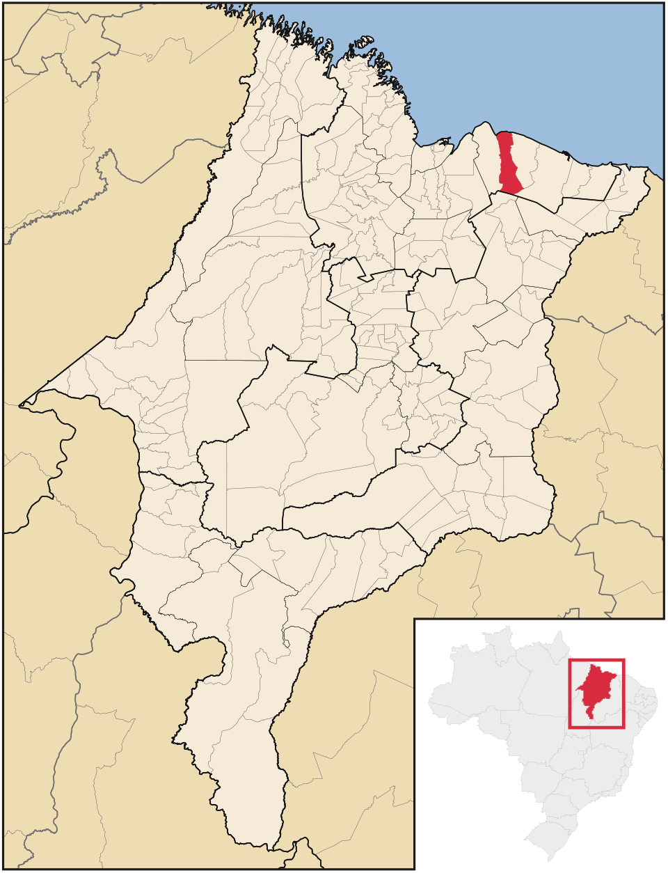 Mapa de localização de Primeira Cruz em MA