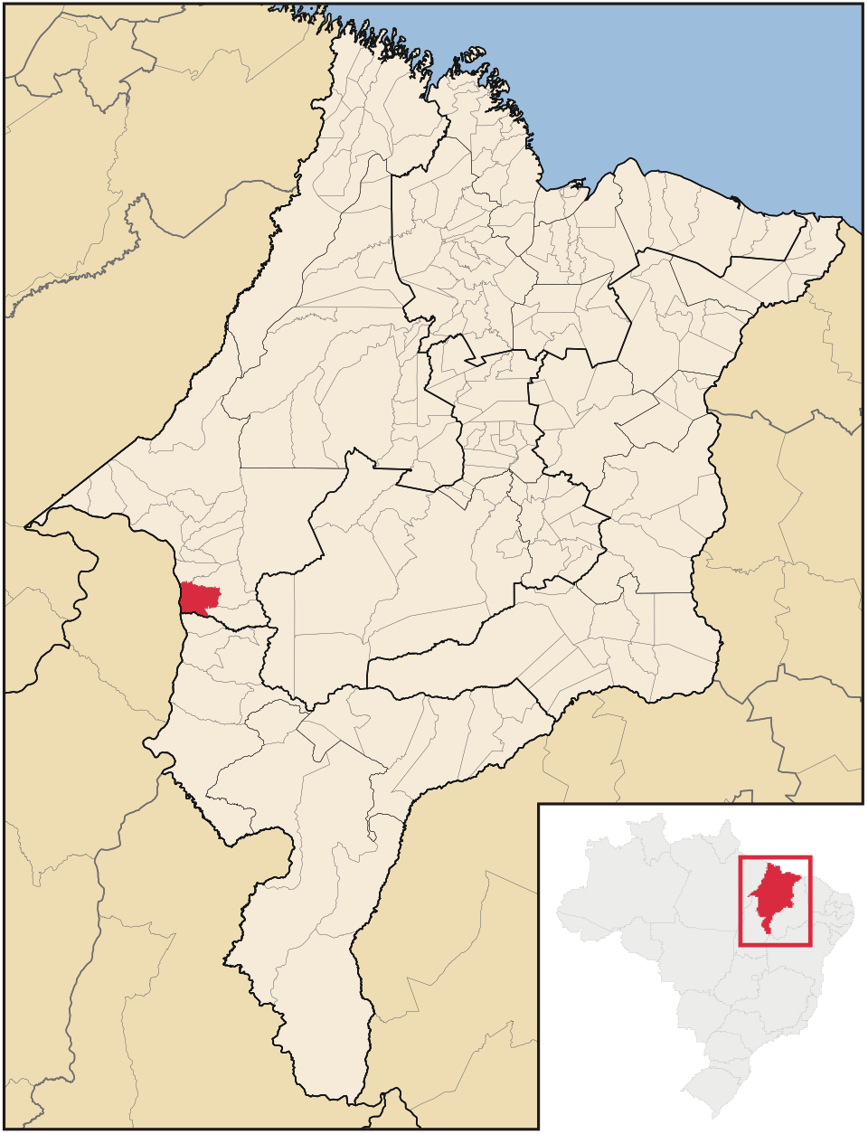 Mapa de localização de Ribamar Fiquene em MA