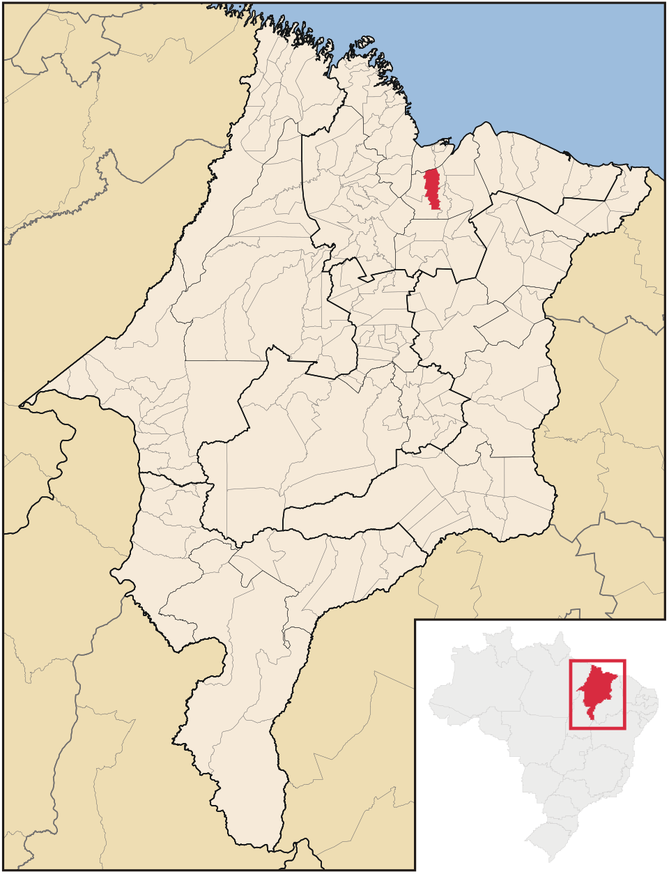 Mapa de localização de Rosário em MA