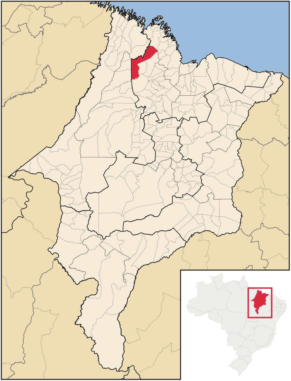 Mapa de localização de Santa Helena em MA