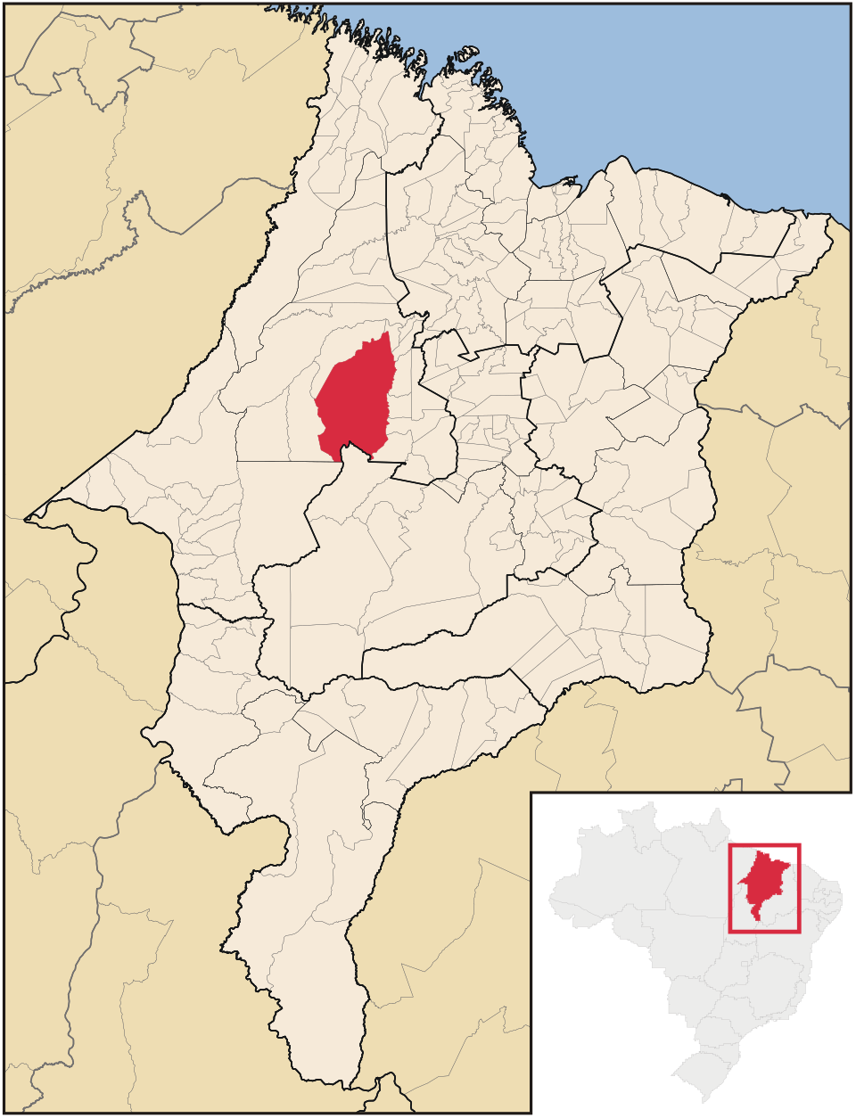 Mapa de localização de Santa Luzia em MA