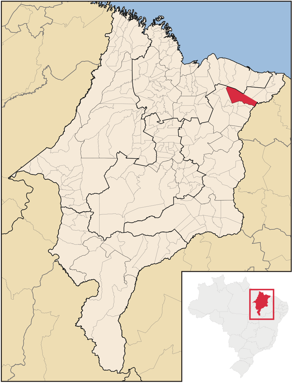Mapa de localização de Santa Quitéria do Maranhão em MA