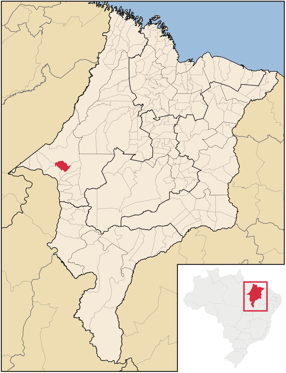 Mapa de localização de São Francisco do Brejão em MA