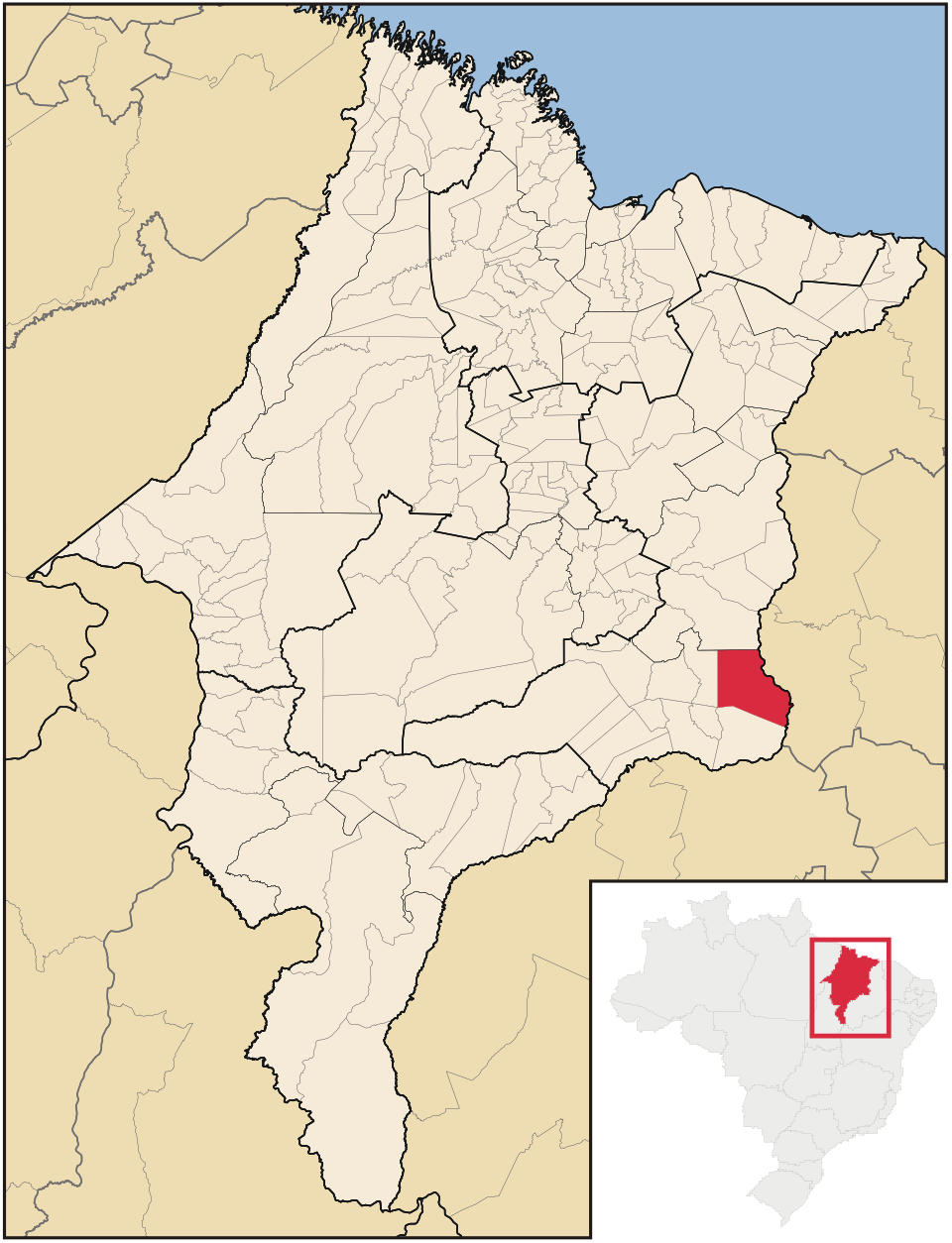 Mapa de localização de São Francisco do Maranhão em MA