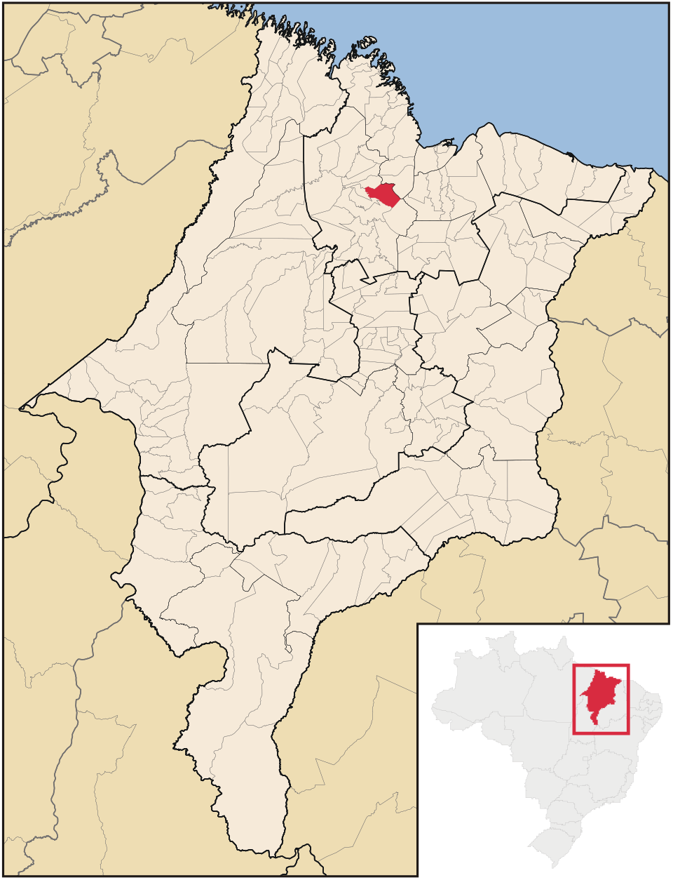 Mapa de localização de São João Batista em MA