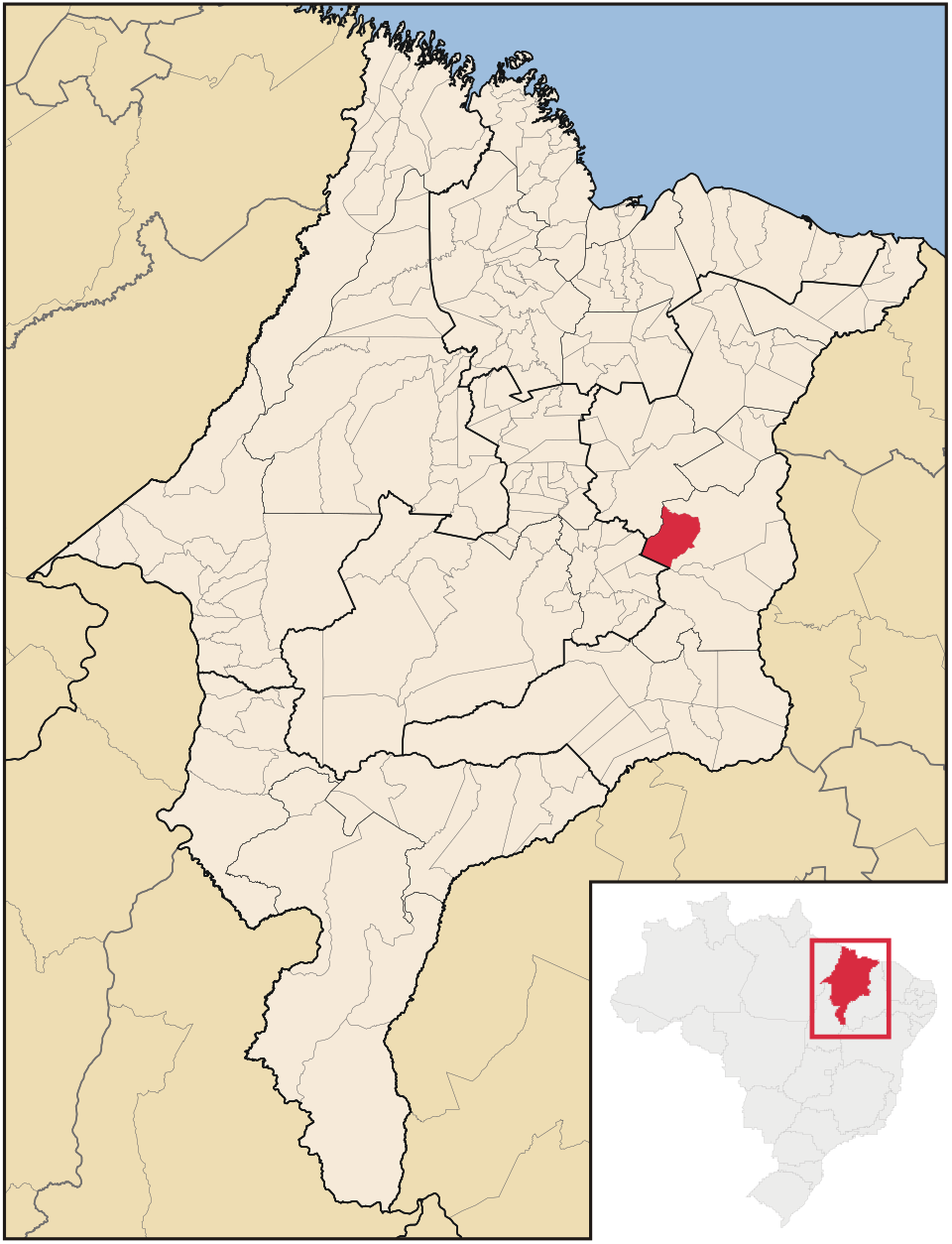 Mapa de localização de São João do Soter em MA