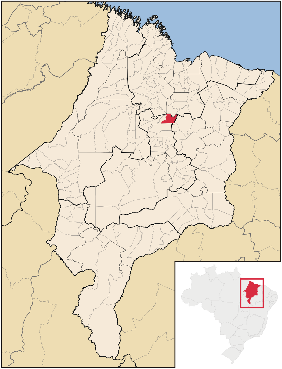 Mapa de localização de São Mateus do Maranhão em MA