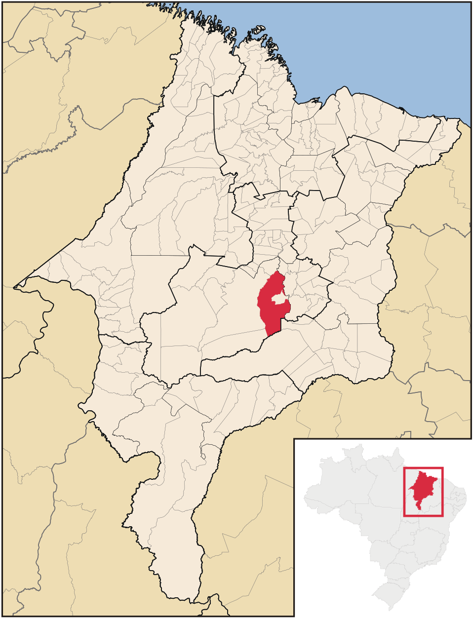 Mapa de localização de Tuntum em MA