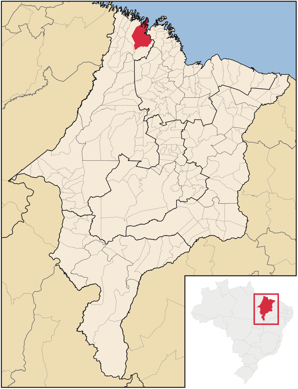 Mapa de localização de Turiaçu em MA