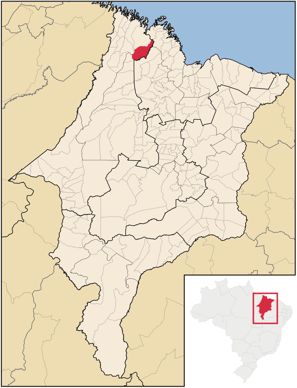 Mapa de localização de Turilândia em MA