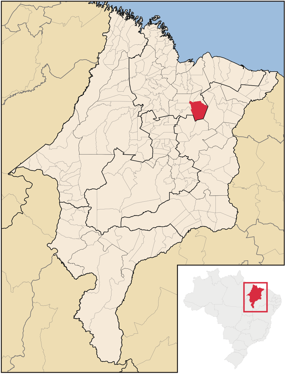 Mapa de localização de Vargem Grande em MA