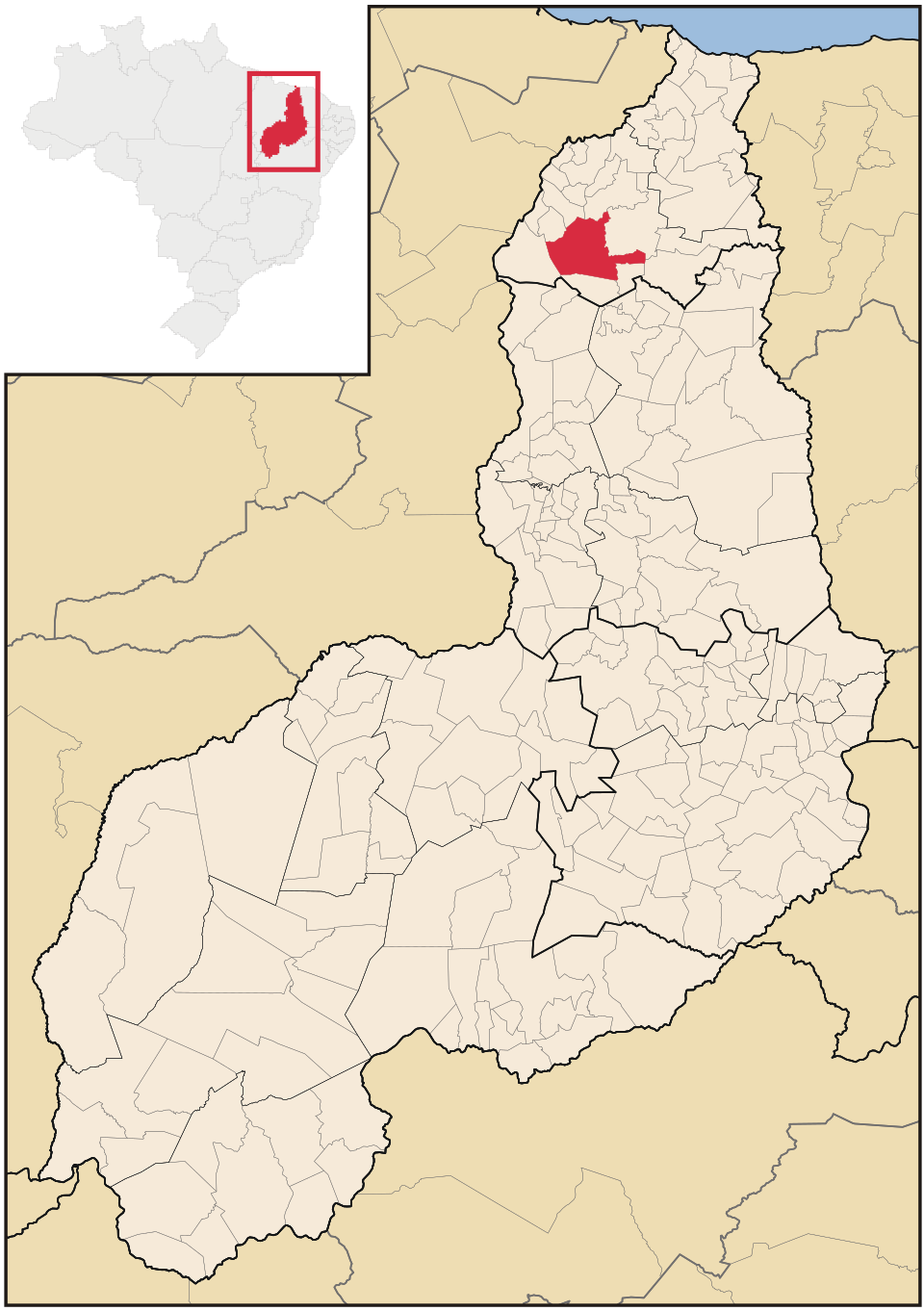 Mapa de localização de Barras em PI