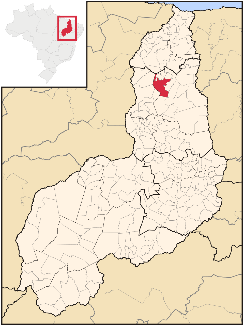 Mapa de localização de Campo Maior em PI