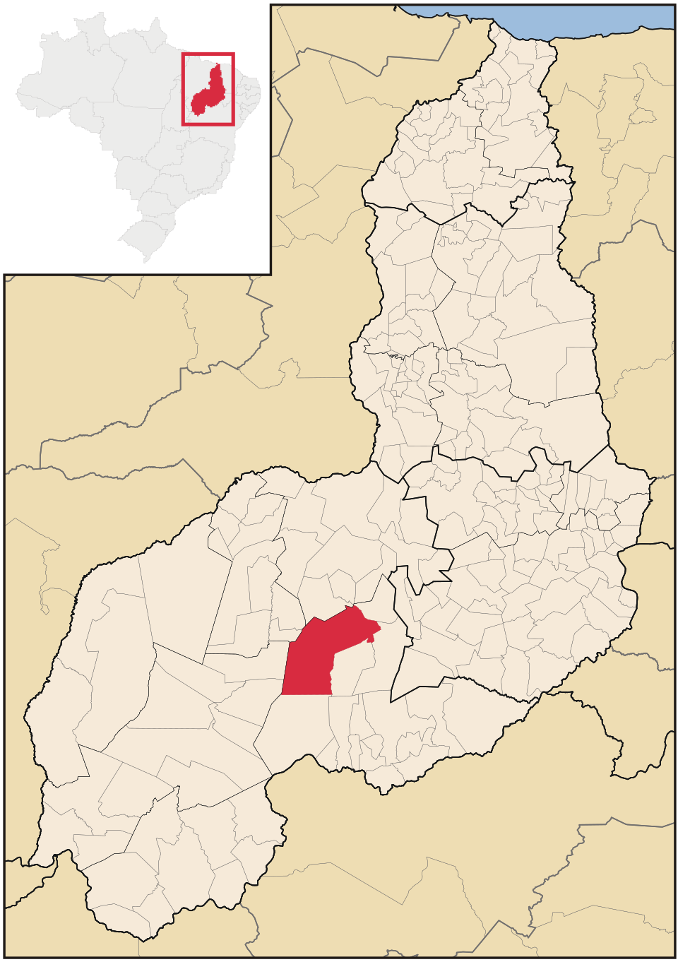 Mapa de localização de Canto do Buriti em PI