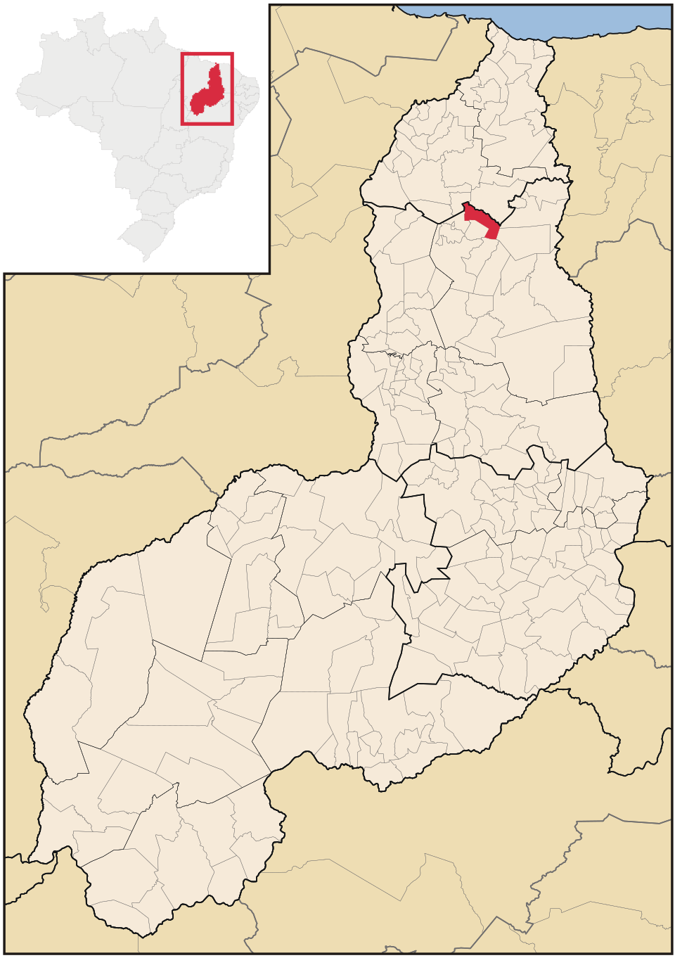 Mapa de localização de Capitão de Campos em PI