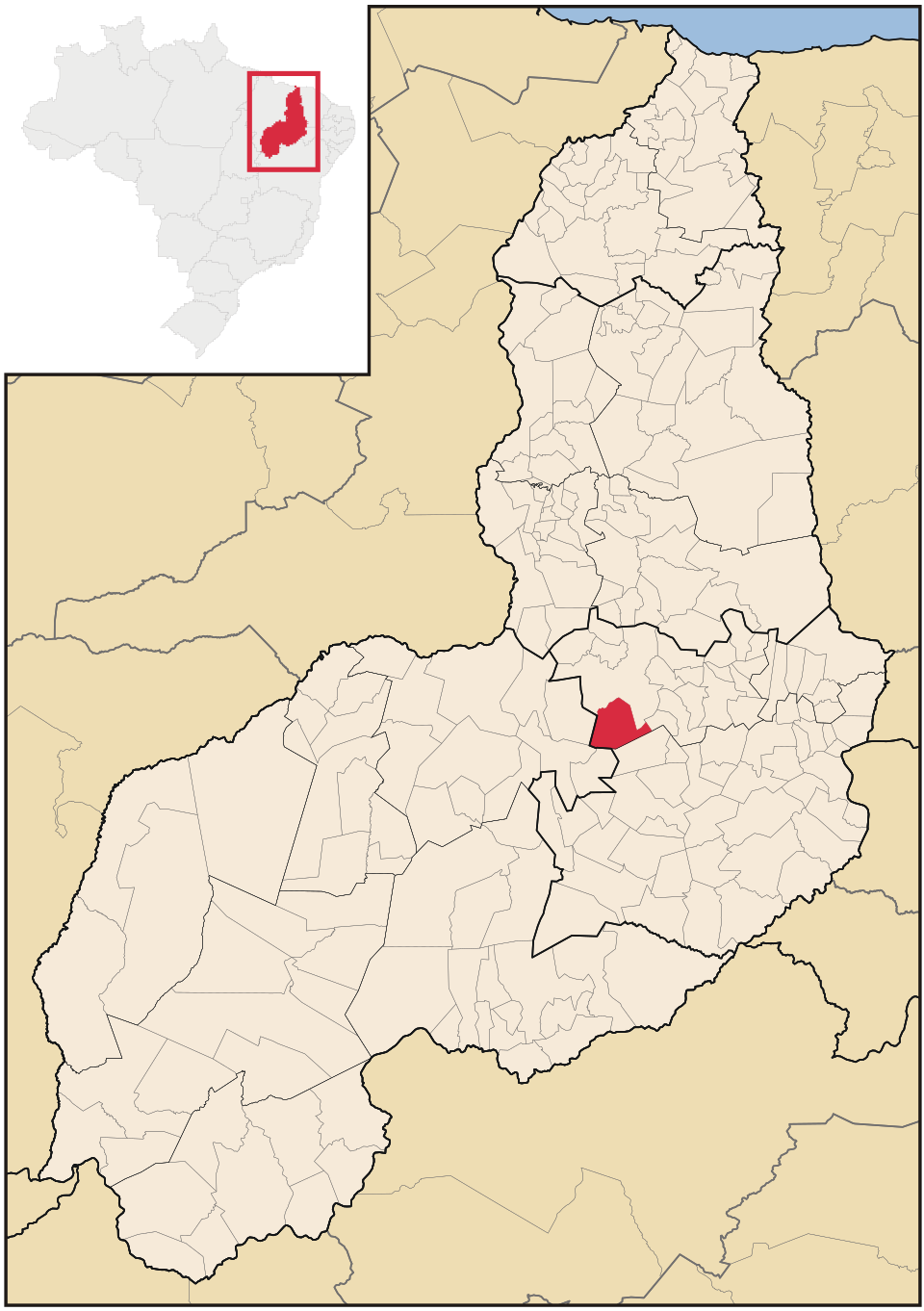 Mapa de localização de Colônia do Piauí em PI