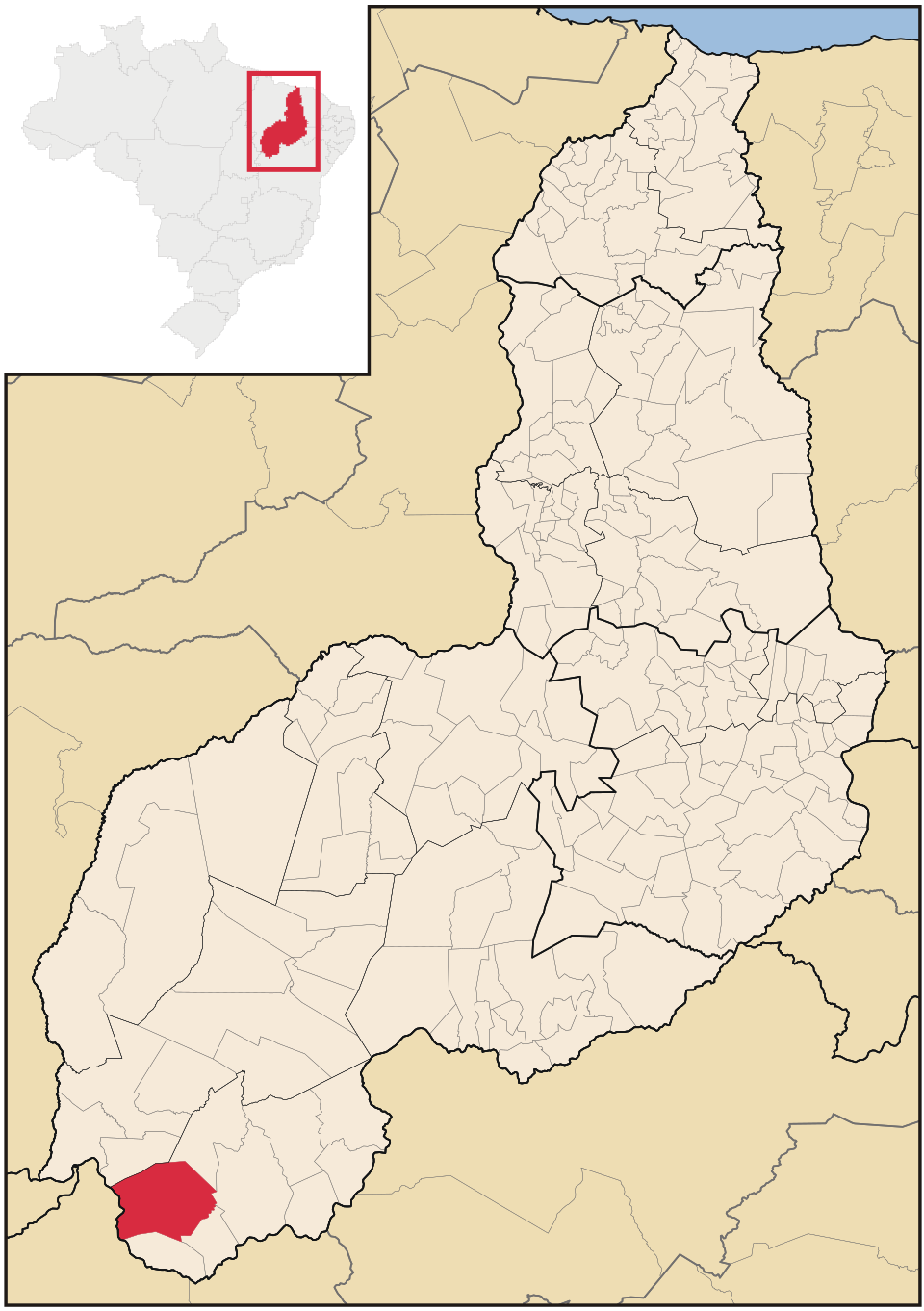 Mapa de localização de Corrente em PI