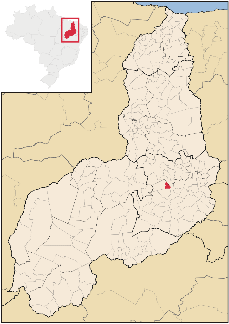 Mapa de localização de Floresta do Piauí em PI