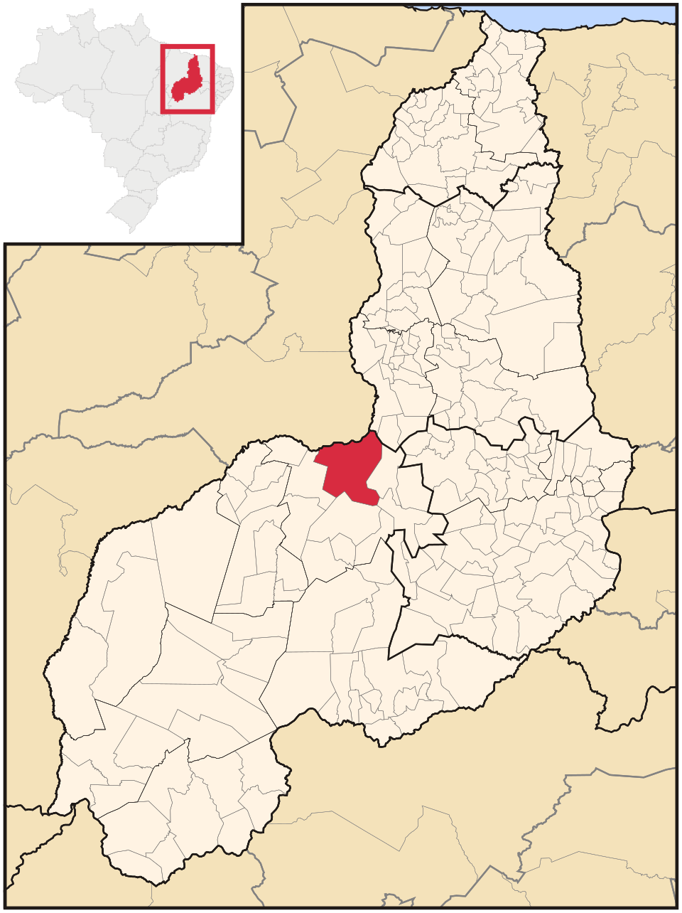 Mapa de localização de Floriano em PI
