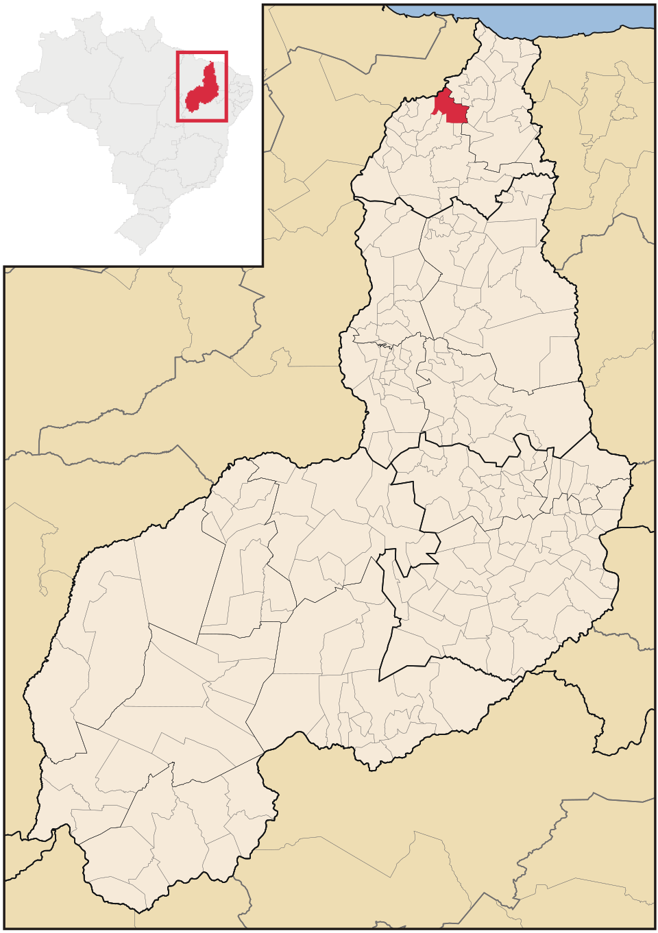 Mapa de localização de Joaquim Pires em PI