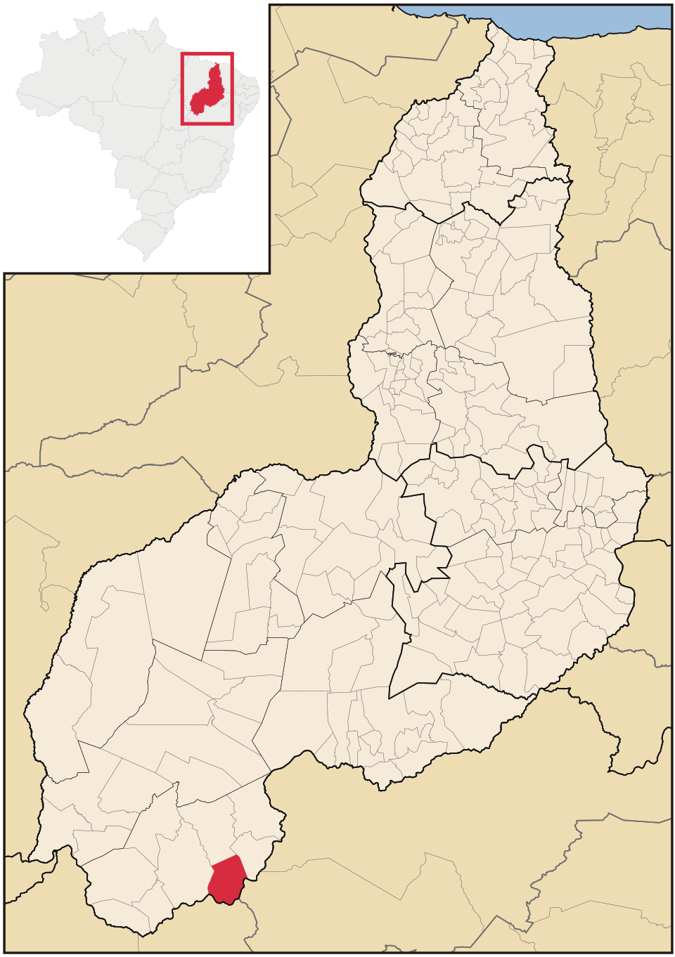 Mapa de localização de Júlio Borges em PI