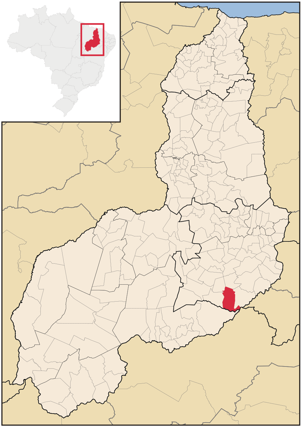 Mapa de localização de Lagoa do Barro do Piauí em PI