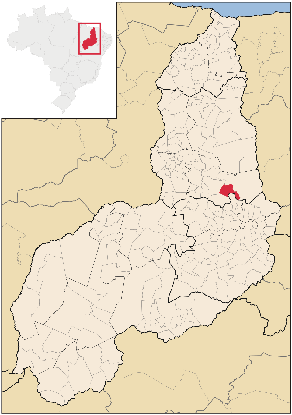 Mapa de localização de Lagoa do Sítio em PI