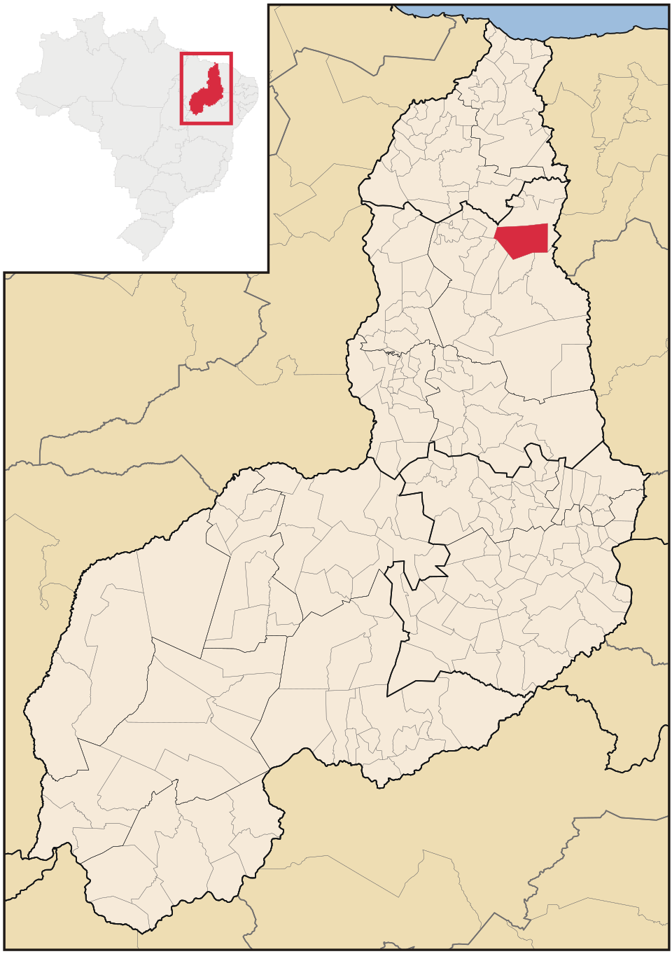 Mapa de localização de Milton Brandão em PI