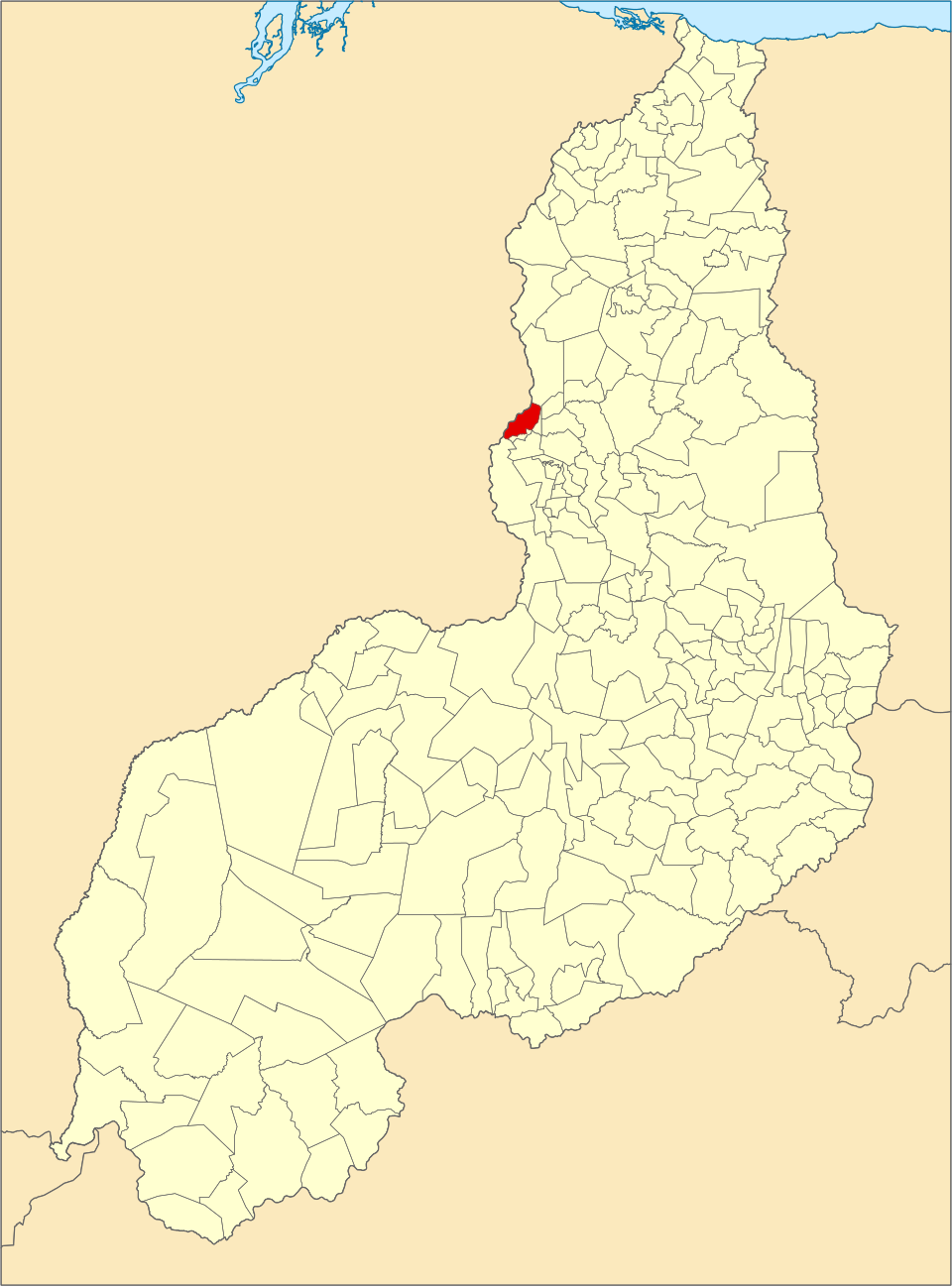 Mapa de localização de Nazária em PI