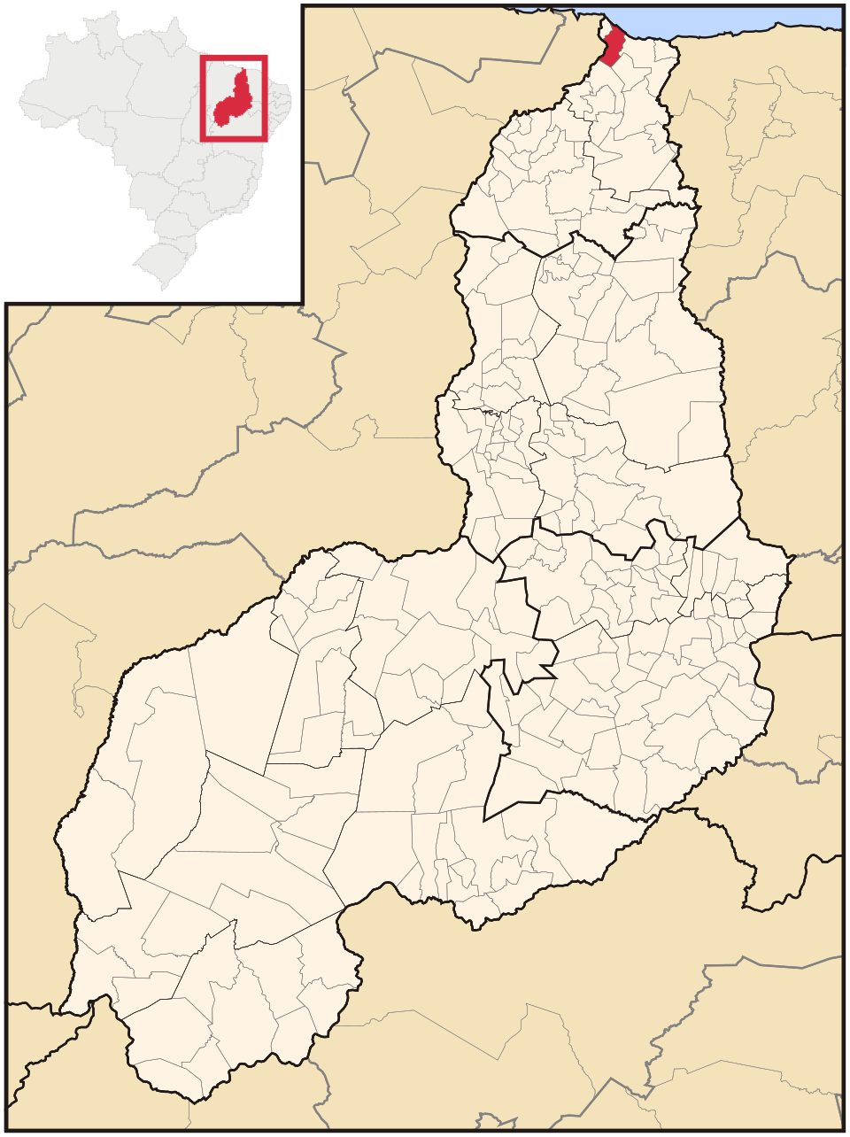 Mapa de localização de Parnaíba em PI
