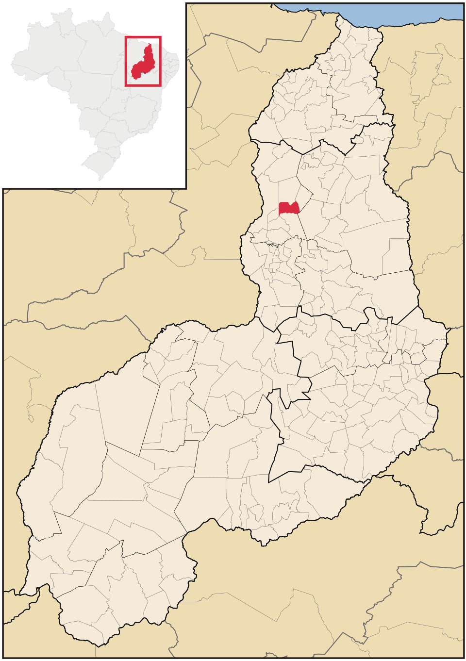 Mapa de localização de Pau D'Arco do Piauí em PI