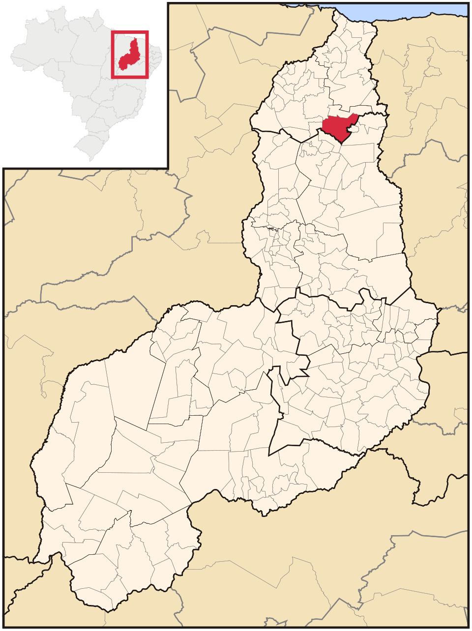 Mapa de localização de Piripiri em PI