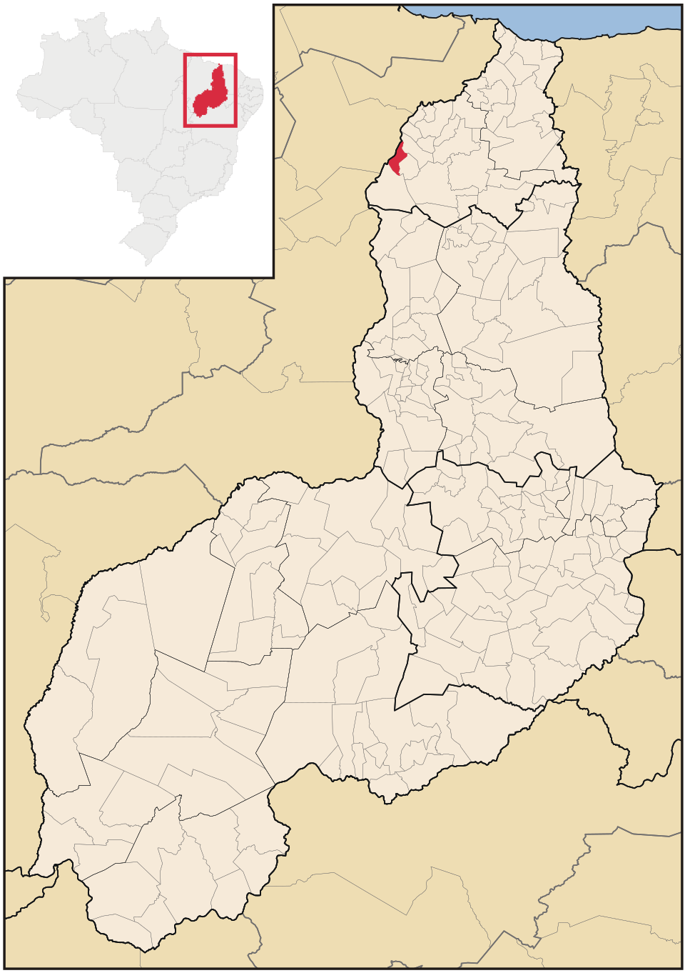Mapa de localização de Porto em PI