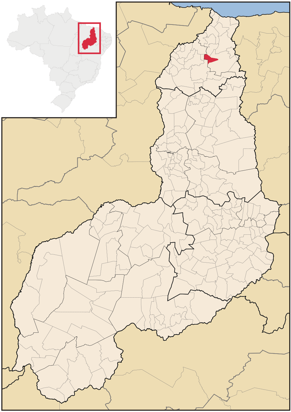Mapa de localização de São José do Divino em PI