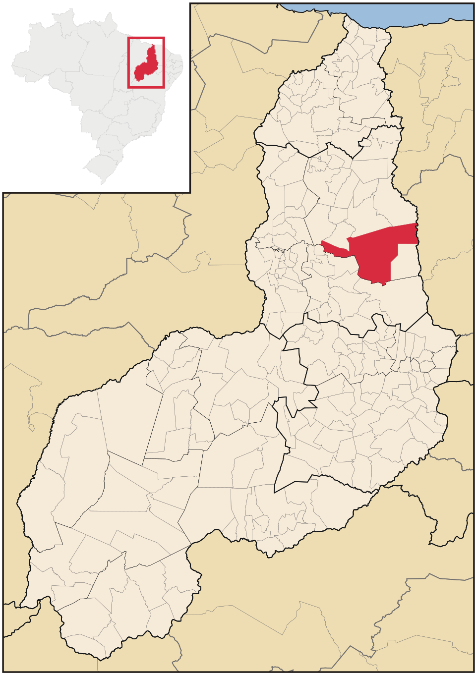 Mapa de localização de São Miguel do Tapuio em PI