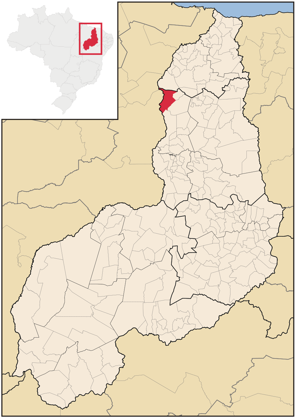 Mapa de localização de União em PI